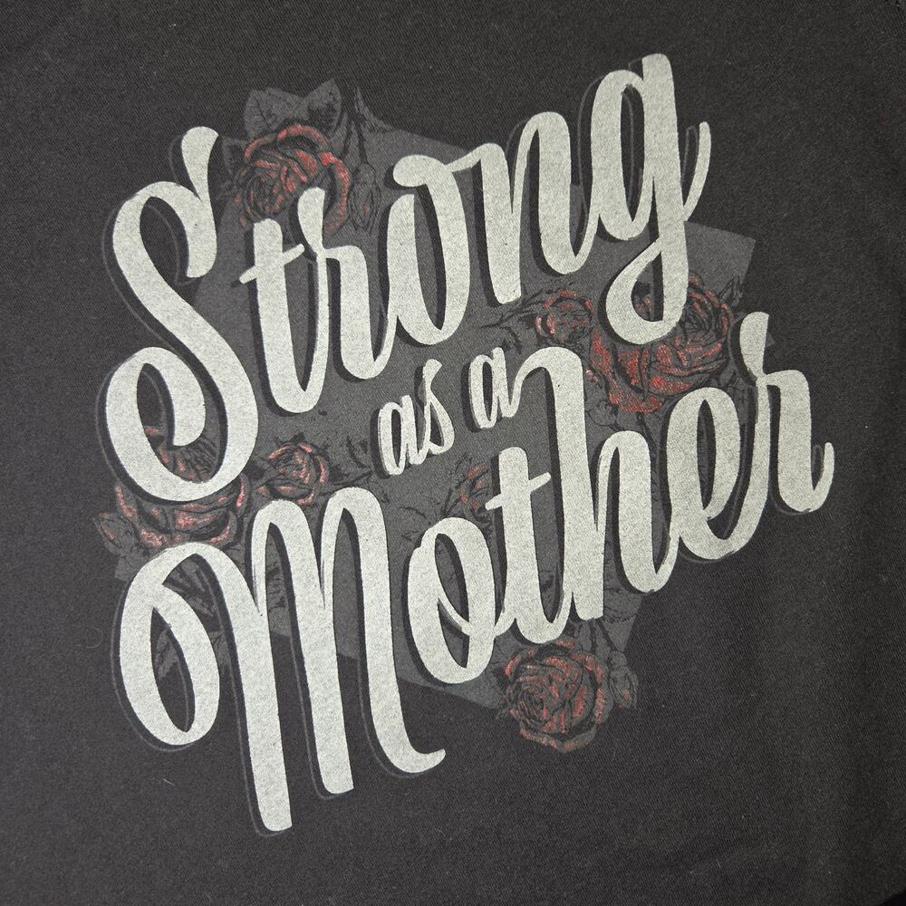 Grunt Style Strong As A Mother Tee Black Graphic Shirt Women’s L Western fitted